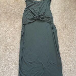 SHEIN Olive Green Twist Front Dress